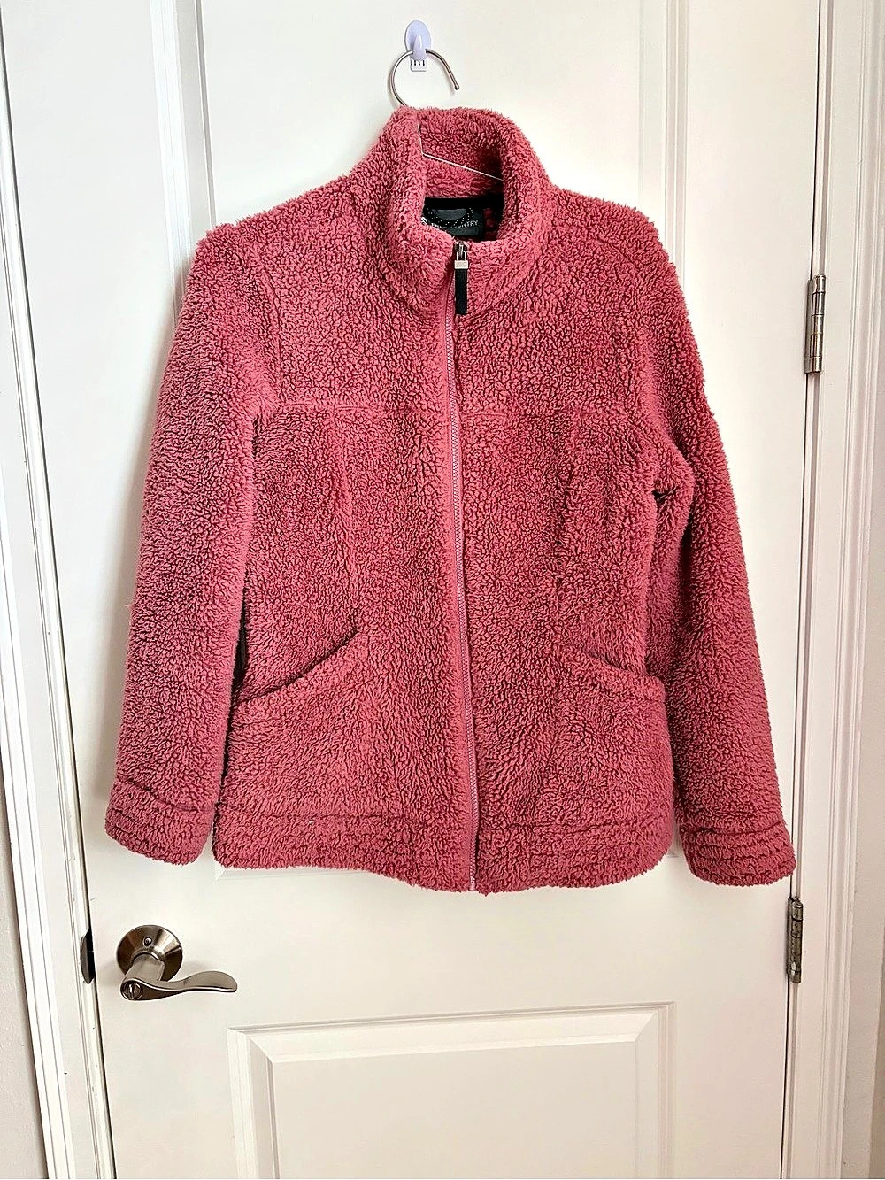 Free Country Women'Small Textured Mountain Fleece Jacket Pink Small